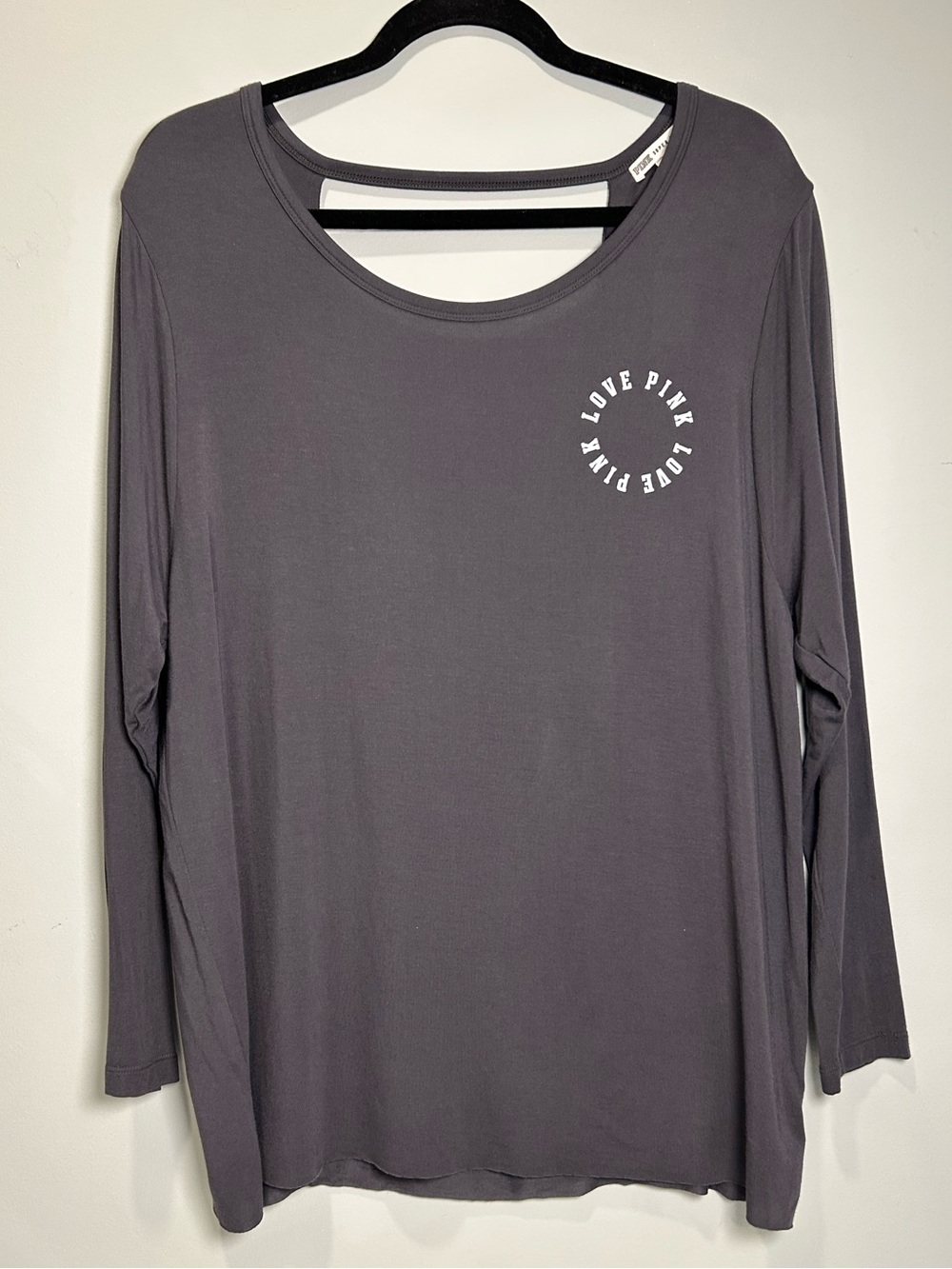 PINK by Victoria’s Secret Charcoal Gray Long Sleeve Open Back Yoga Lounge Tunic